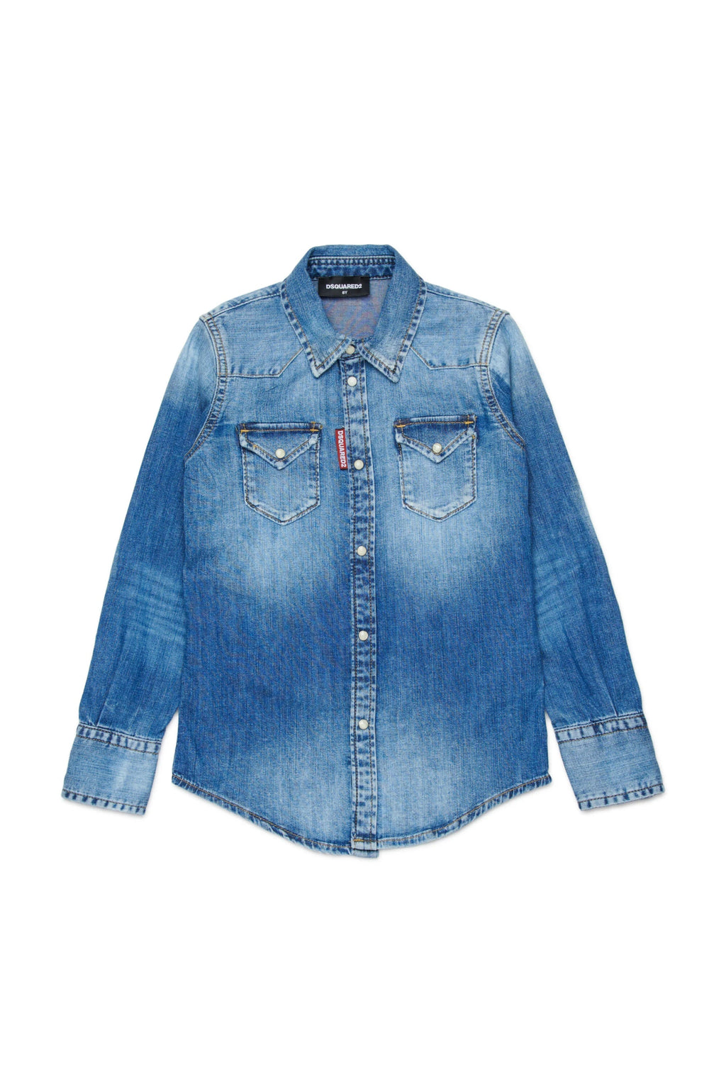 CAMICIA IN DENIM BLU DSQUARED2 - Angel Luxury