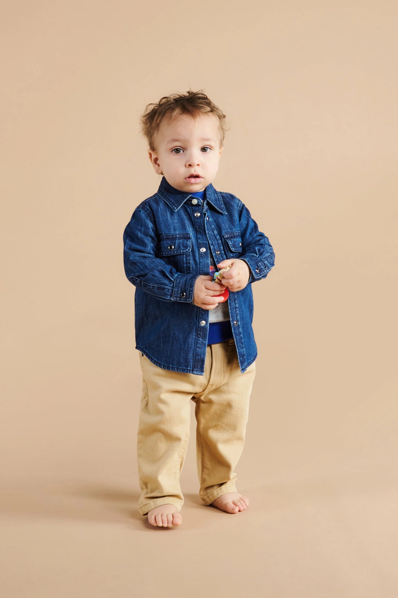 CAMICIA IN DENIM BLU SCURO CON LOGO ROSSO DIESEL - Angel Luxury