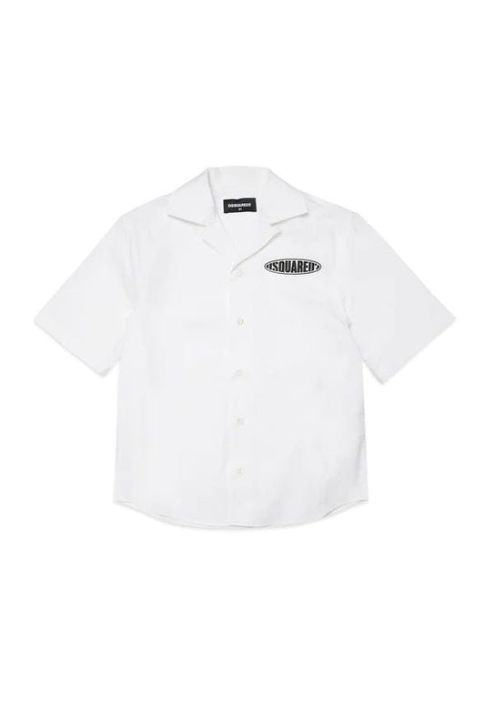 CAMICIA IN POPELINE CON PATCH LOGO SURF DSQUARED2 - Angel Luxury