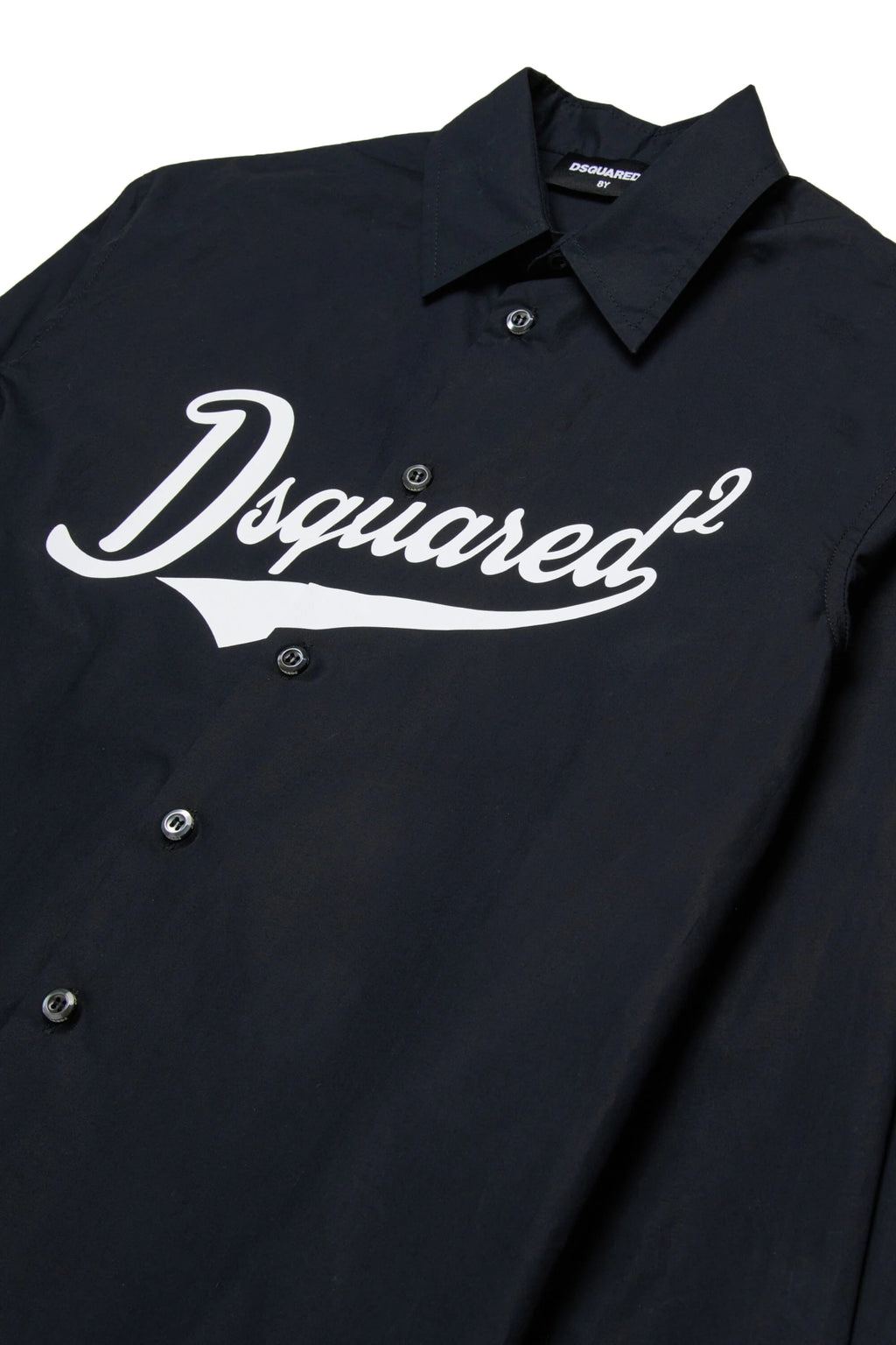 CAMICIA NERA CON LOGO BIANCO DSQUARED2 - Angel Luxury