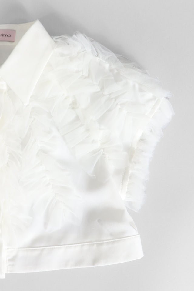 Camicia Nunzia Corinna bianca con rouche - Angel Luxury