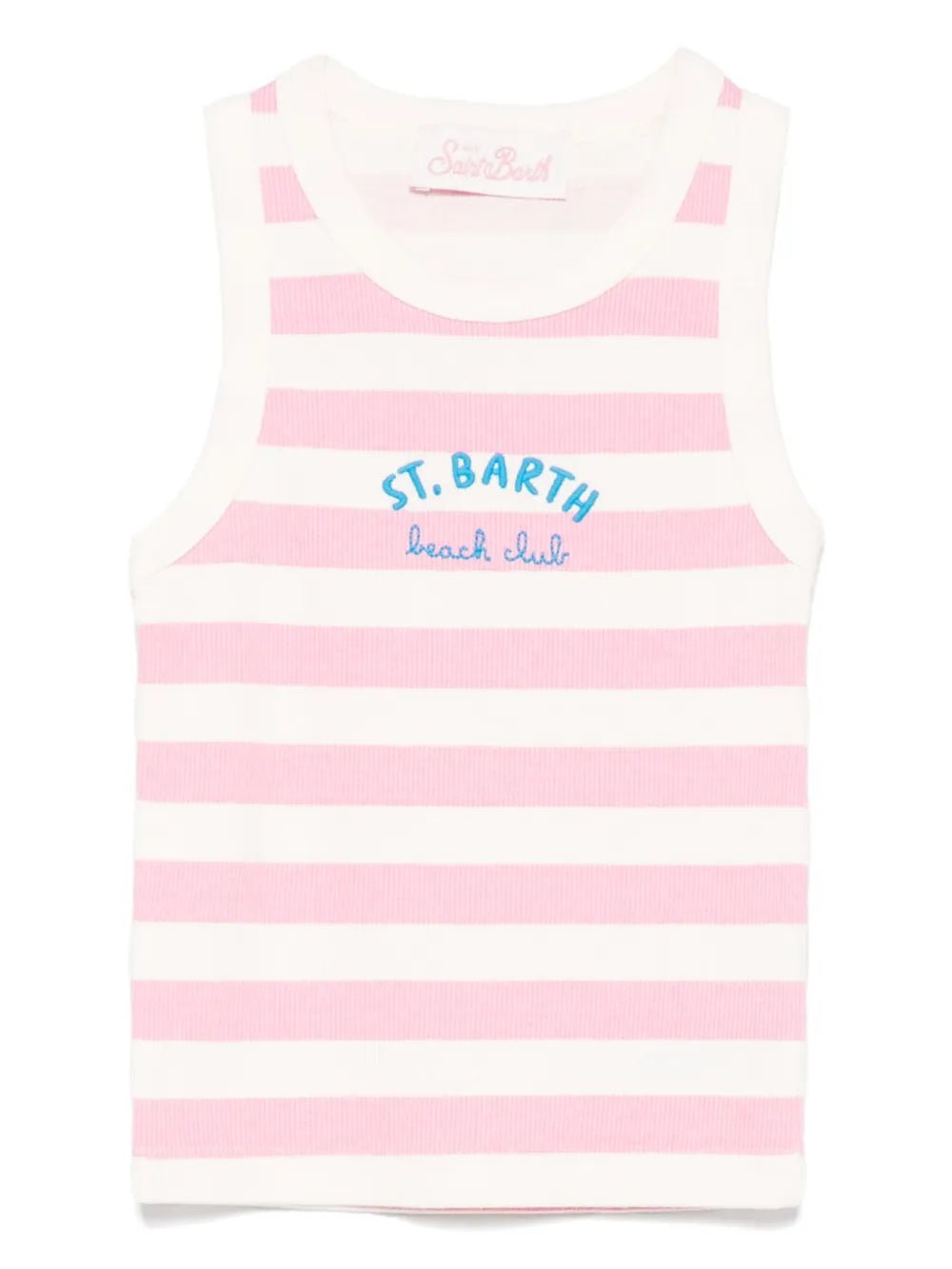CANOTTA A RIGHE PANNA/ROSA MC2 SAINT BARTH - Angel Luxury