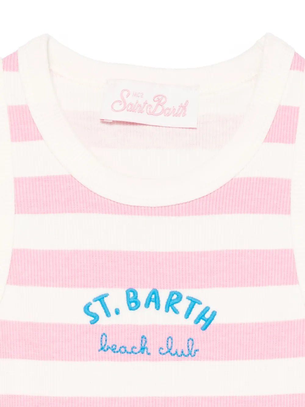 CANOTTA A RIGHE PANNA/ROSA MC2 SAINT BARTH - Angel Luxury