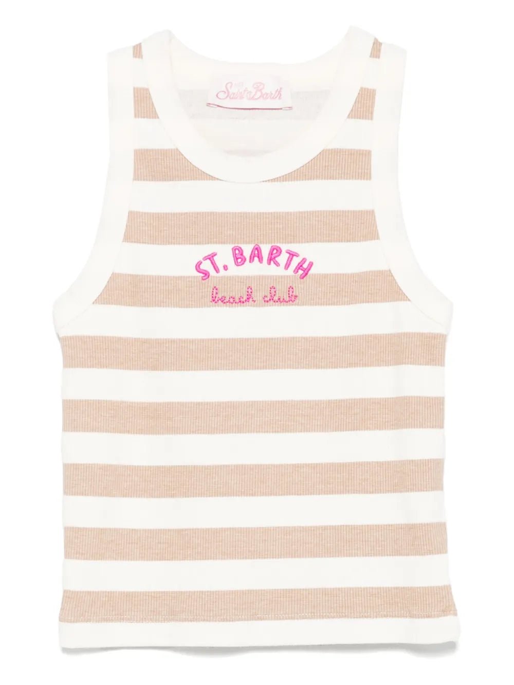 CANOTTA BEIGE CON LOGO FUCSIA MC2 SAINT BARTH - Angel Luxury