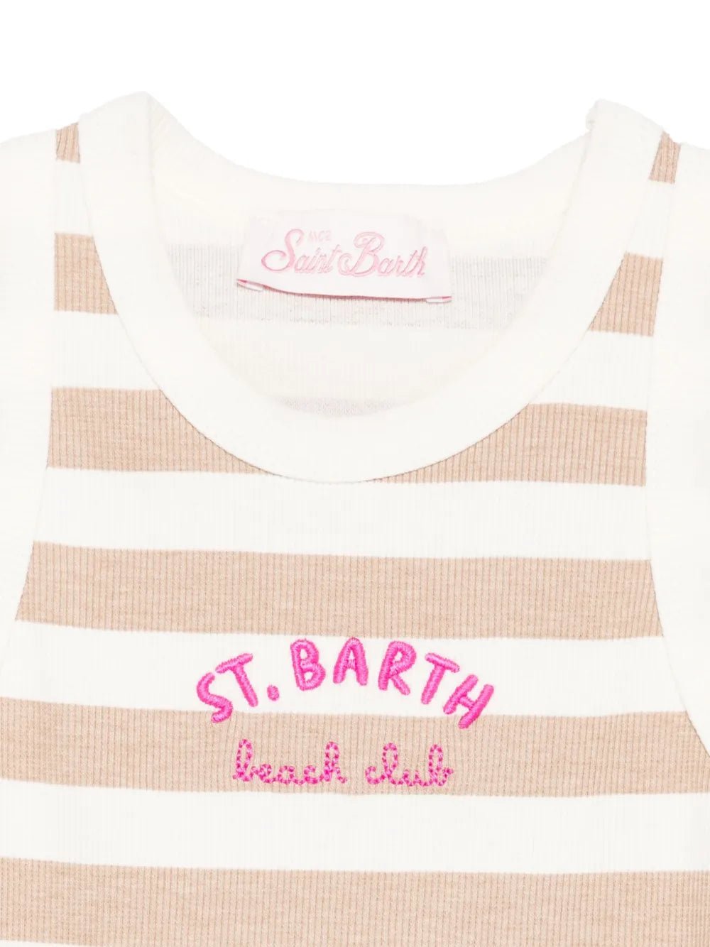 CANOTTA BEIGE CON LOGO FUCSIA MC2 SAINT BARTH - Angel Luxury