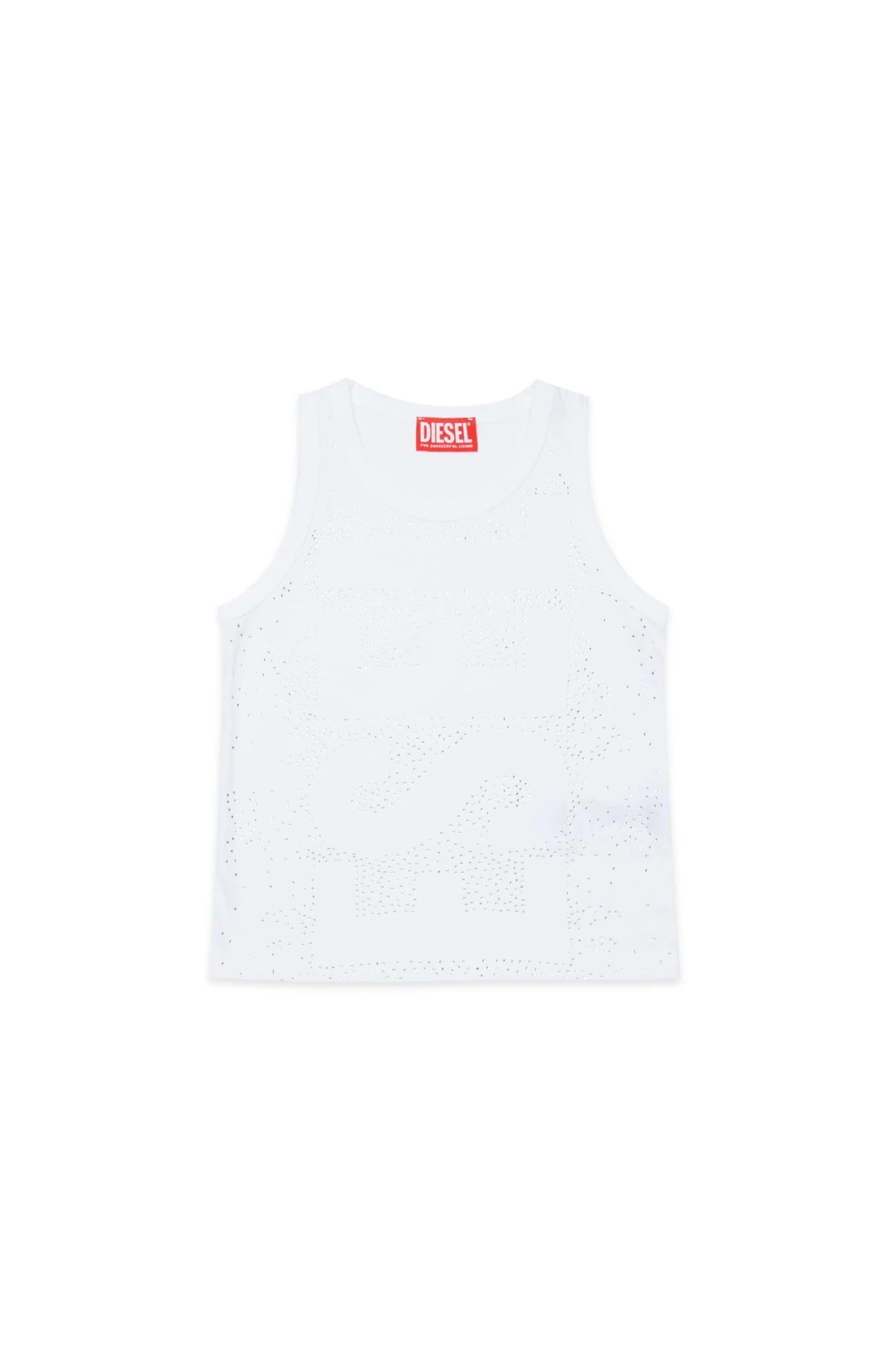 CANOTTA BIANCA BRILLANTINATA LOGATA DIESEL - Angel Luxury