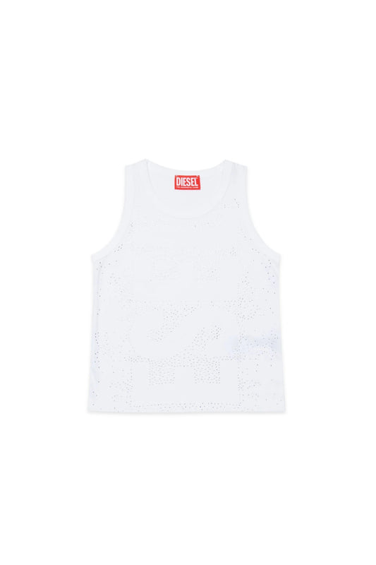 CANOTTA BIANCA BRILLANTINATA LOGATA DIESEL - Angel Luxury
