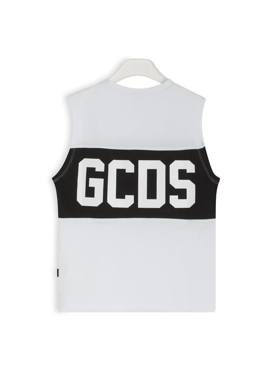 CANOTTA BIANCA CON LOGO NERO - BIANCO GCDS - Angel Luxury