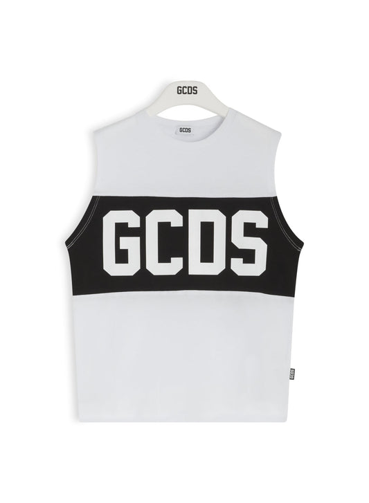 CANOTTA BIANCA CON LOGO NERO - BIANCO GCDS - Angel Luxury