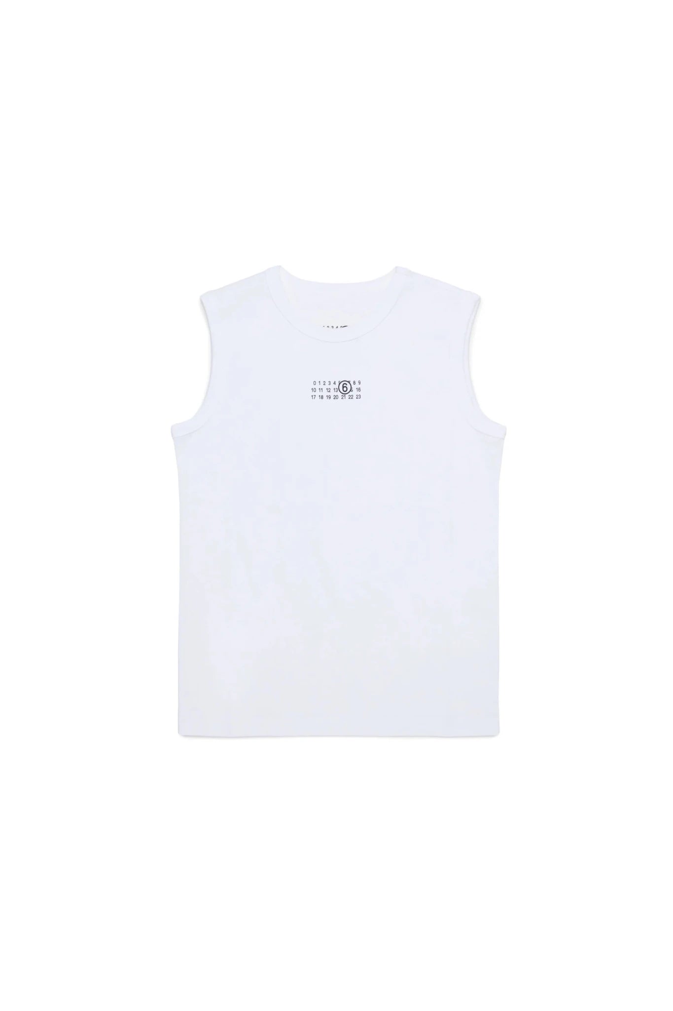 CANOTTA BIANCA CON LOGO NUMERO NERO MAISON MARGIELA - Angel Luxury
