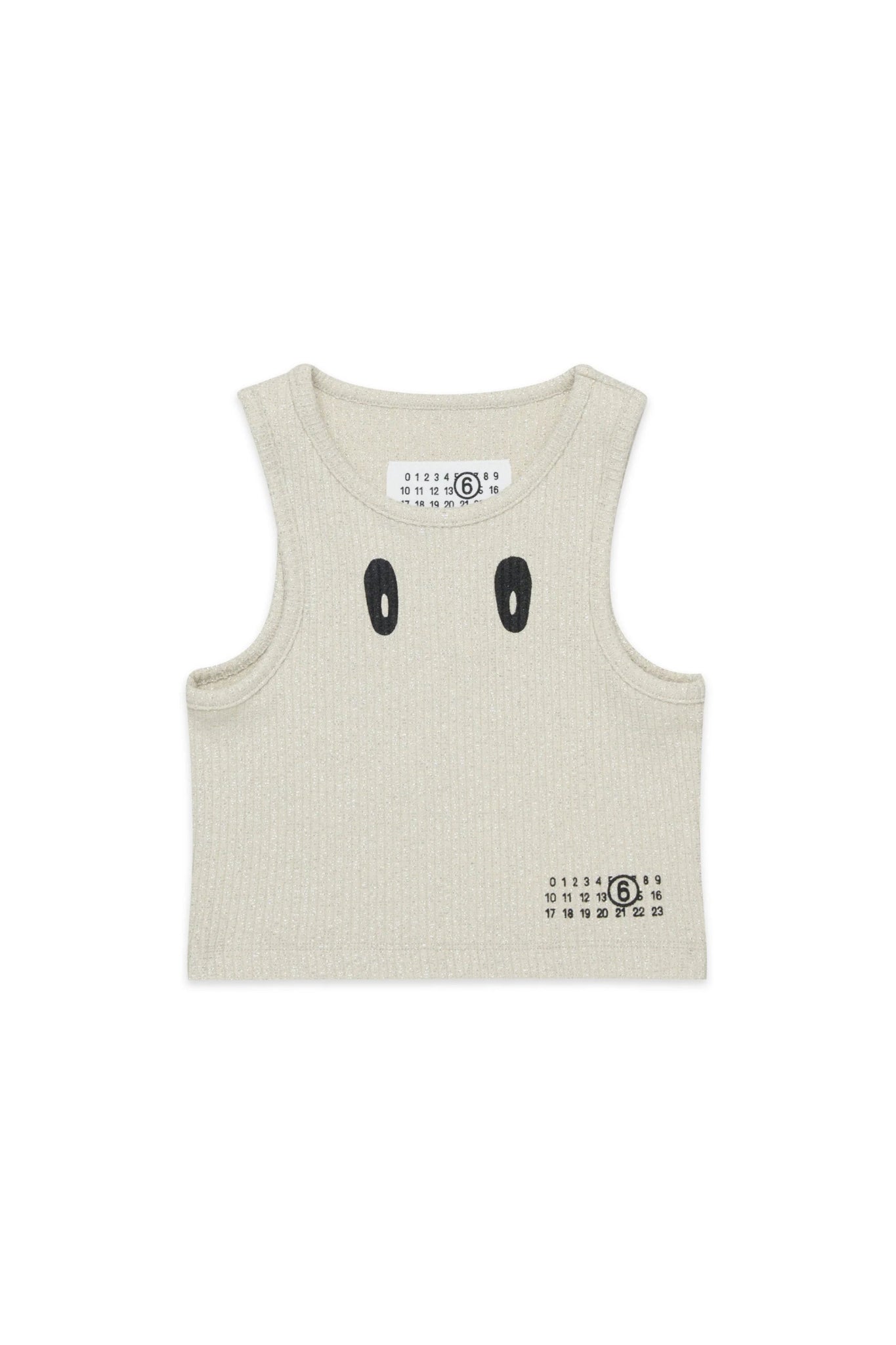CANOTTA BRILLANTINATA CON LOGO NERO MAISON MARGIELA - Angel Luxury