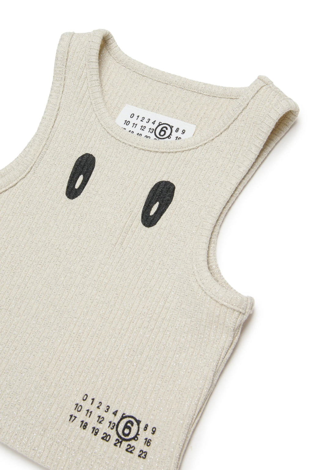 CANOTTA BRILLANTINATA CON LOGO NERO MAISON MARGIELA - Angel Luxury