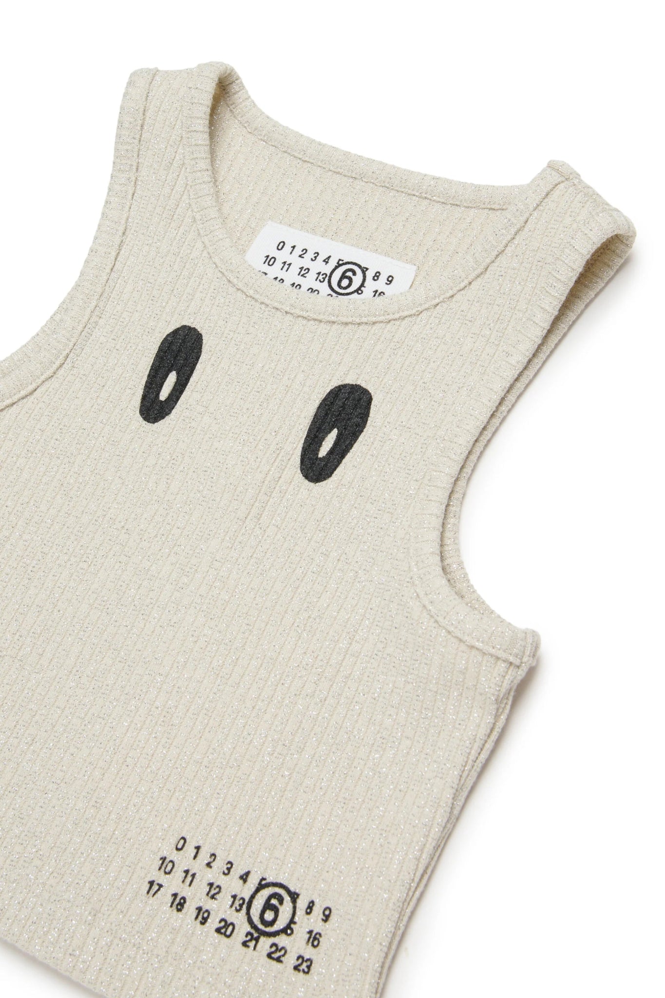 CANOTTA BRILLANTINATA CON LOGO NERO MAISON MARGIELA - Angel Luxury