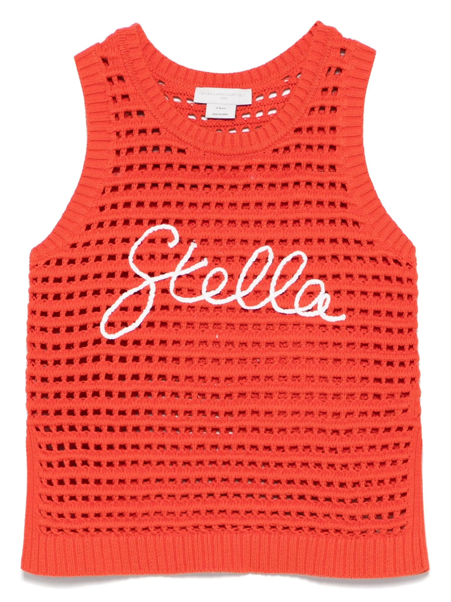 CANOTTA IN MAGLIA TRASFORATA ROSSA STELLA MCCARTNEY - Angel Luxury