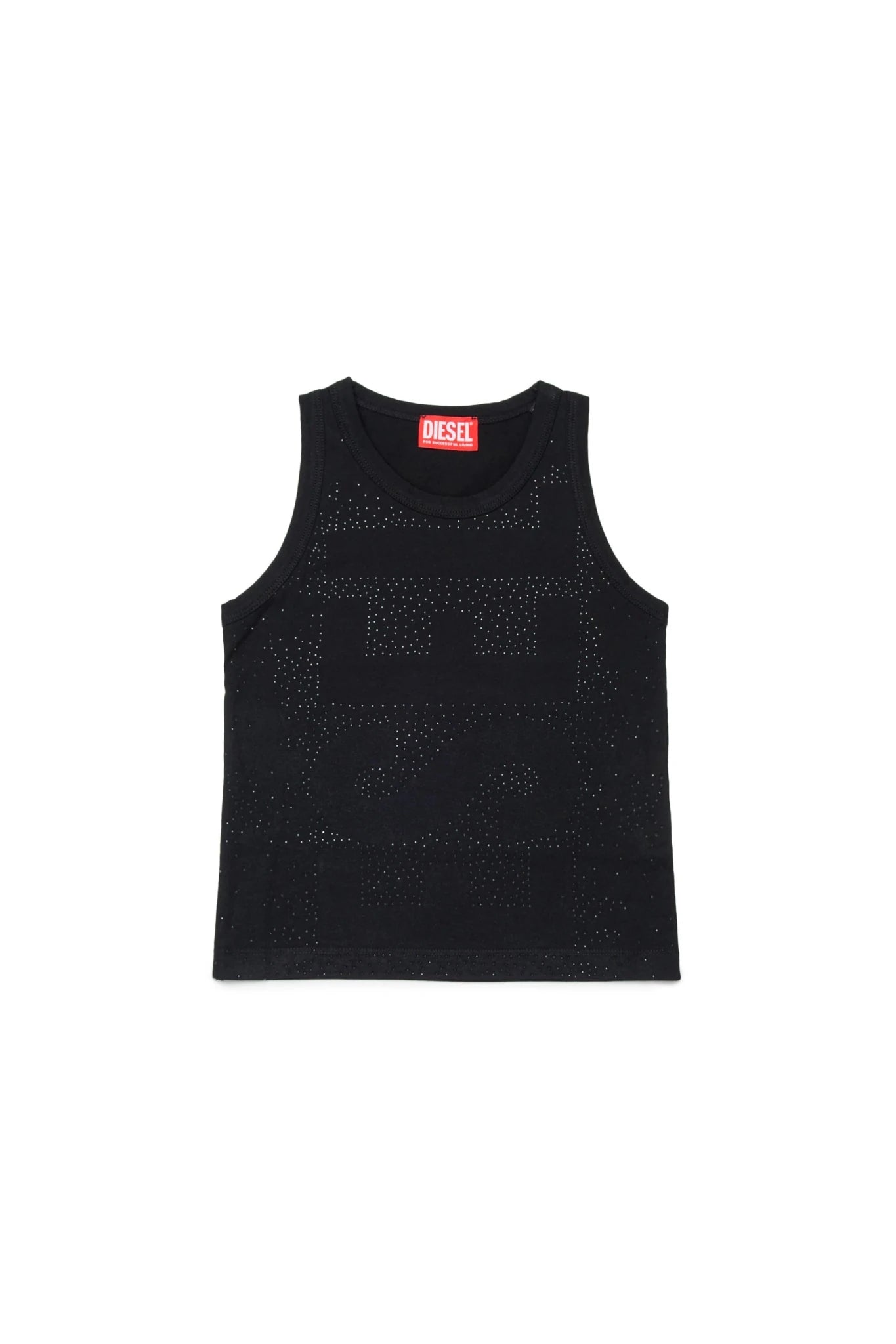 CANOTTA NERA BRILLANTINATA LOGATA DIESEL - Angel Luxury