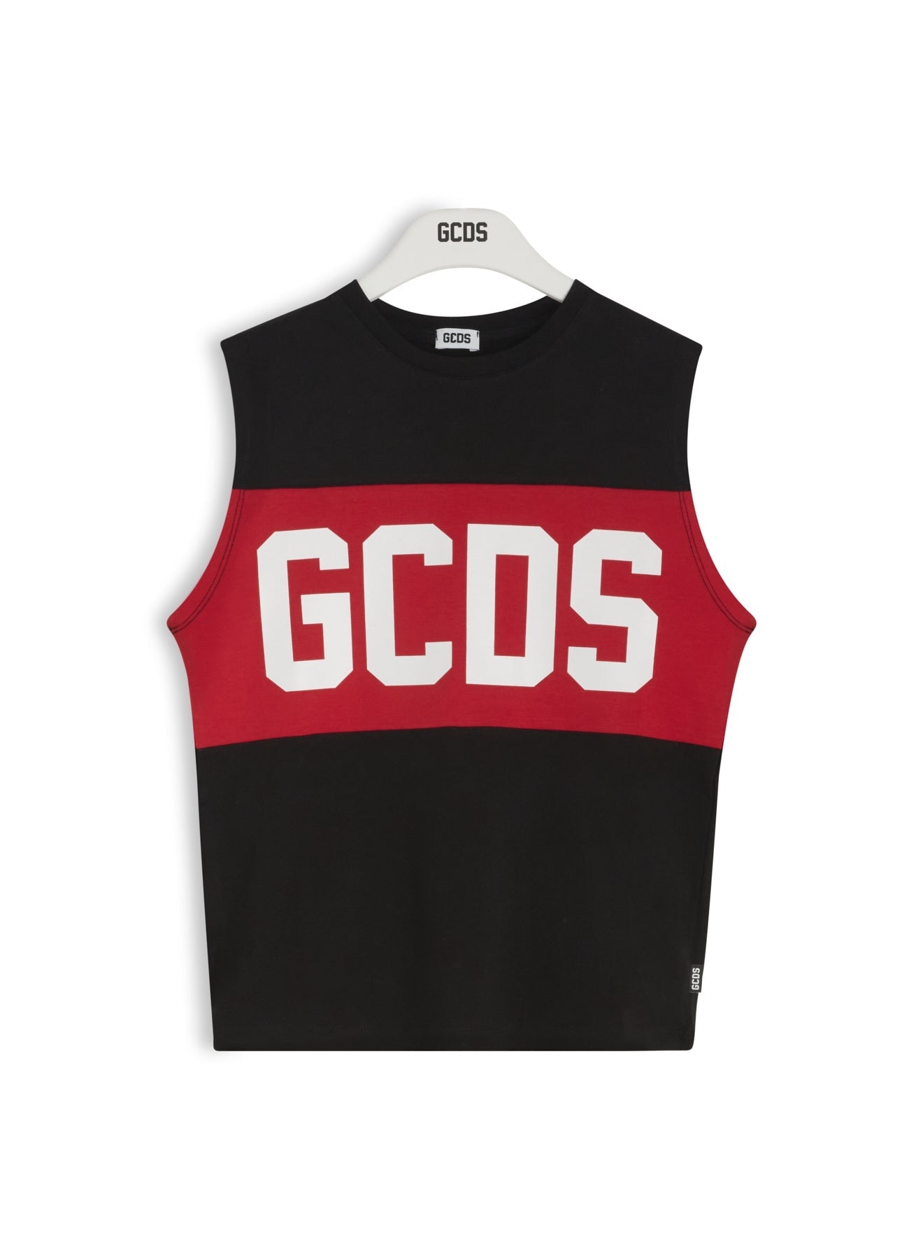 CANOTTA NERA CON LOGO ROSSO - BIANCO GCDS - Angel Luxury