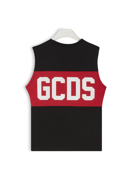 CANOTTA NERA CON LOGO ROSSO - BIANCO GCDS - Angel Luxury