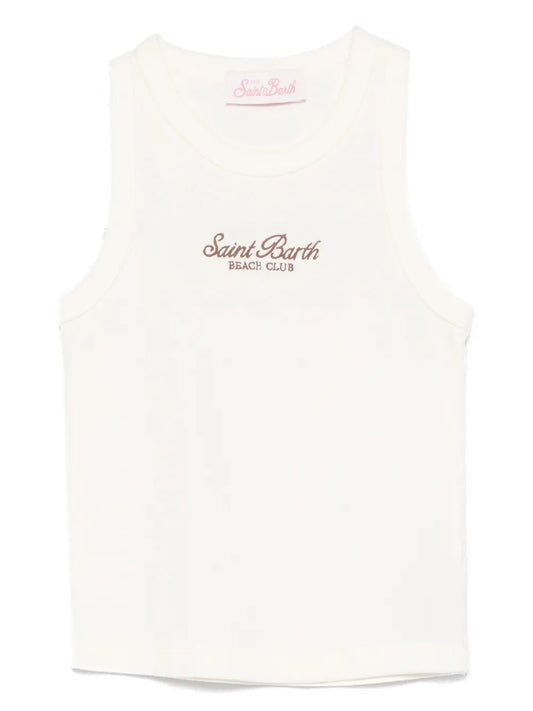 CANOTTA PANNA CON LOGO BEIGE MC2 SAINT BARTH - Angel Luxury