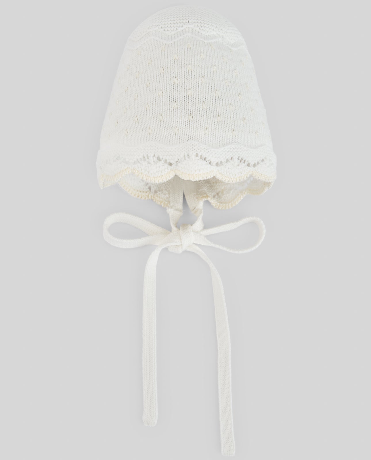 CAPPELLINO BIANCO CON LACCI NEONATA PAZ RODRIGUEZ - Angel Luxury