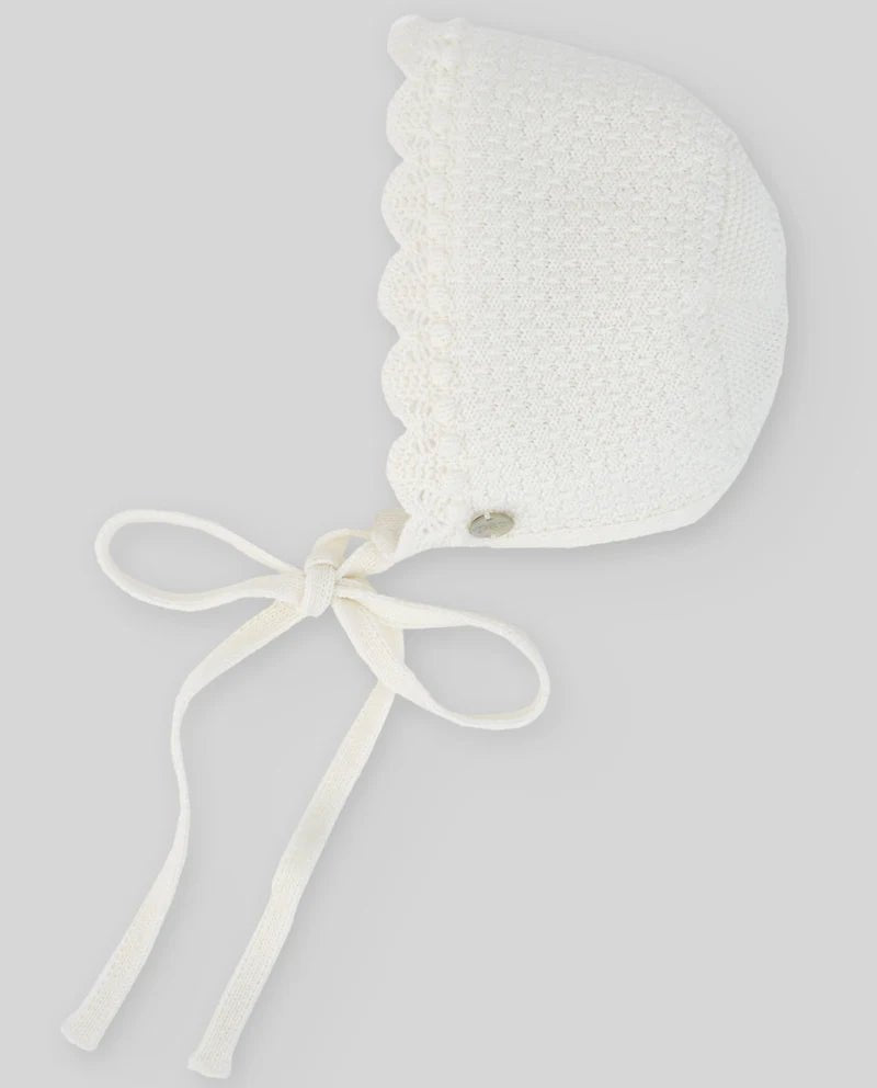 CAPPELLINO CON LACCI CREMA CON RICAMO PAZ RODRIGUEZ - Angel Luxury