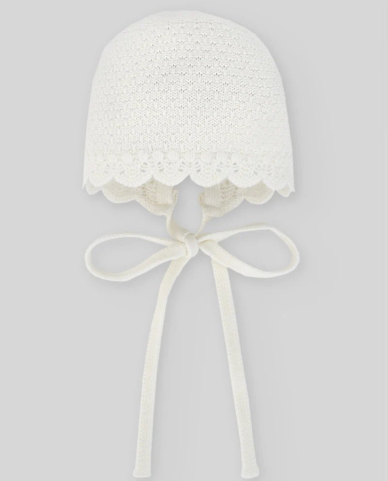 CAPPELLINO CON LACCI CREMA CON RICAMO PAZ RODRIGUEZ - Angel Luxury