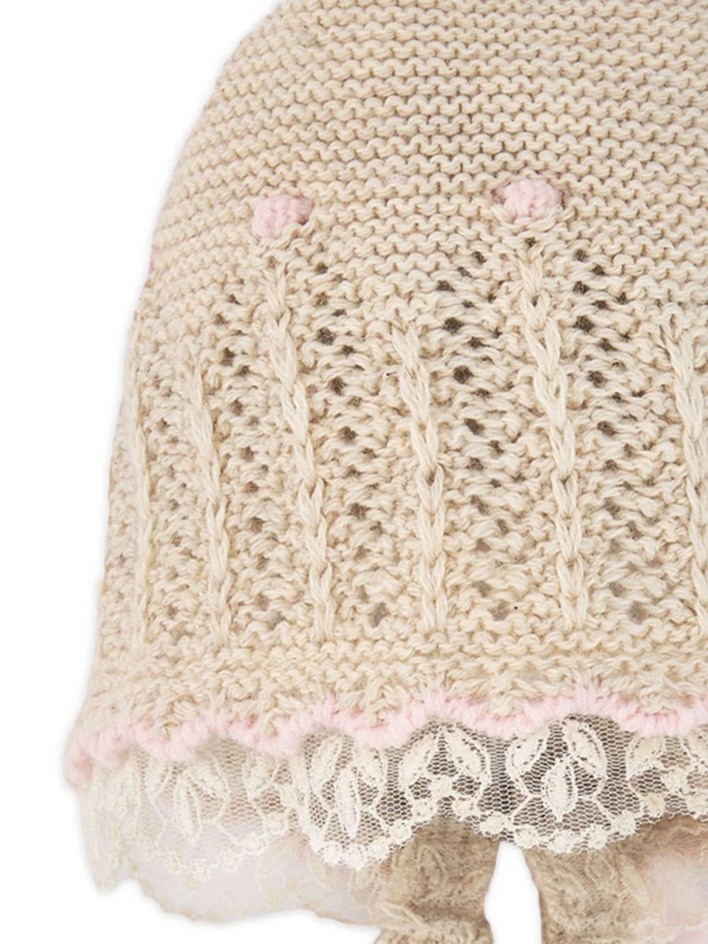 CAPPELLINO CON RICAMO BEIGE/ROSA PAZ RODRIGUEZ - Angel Luxury