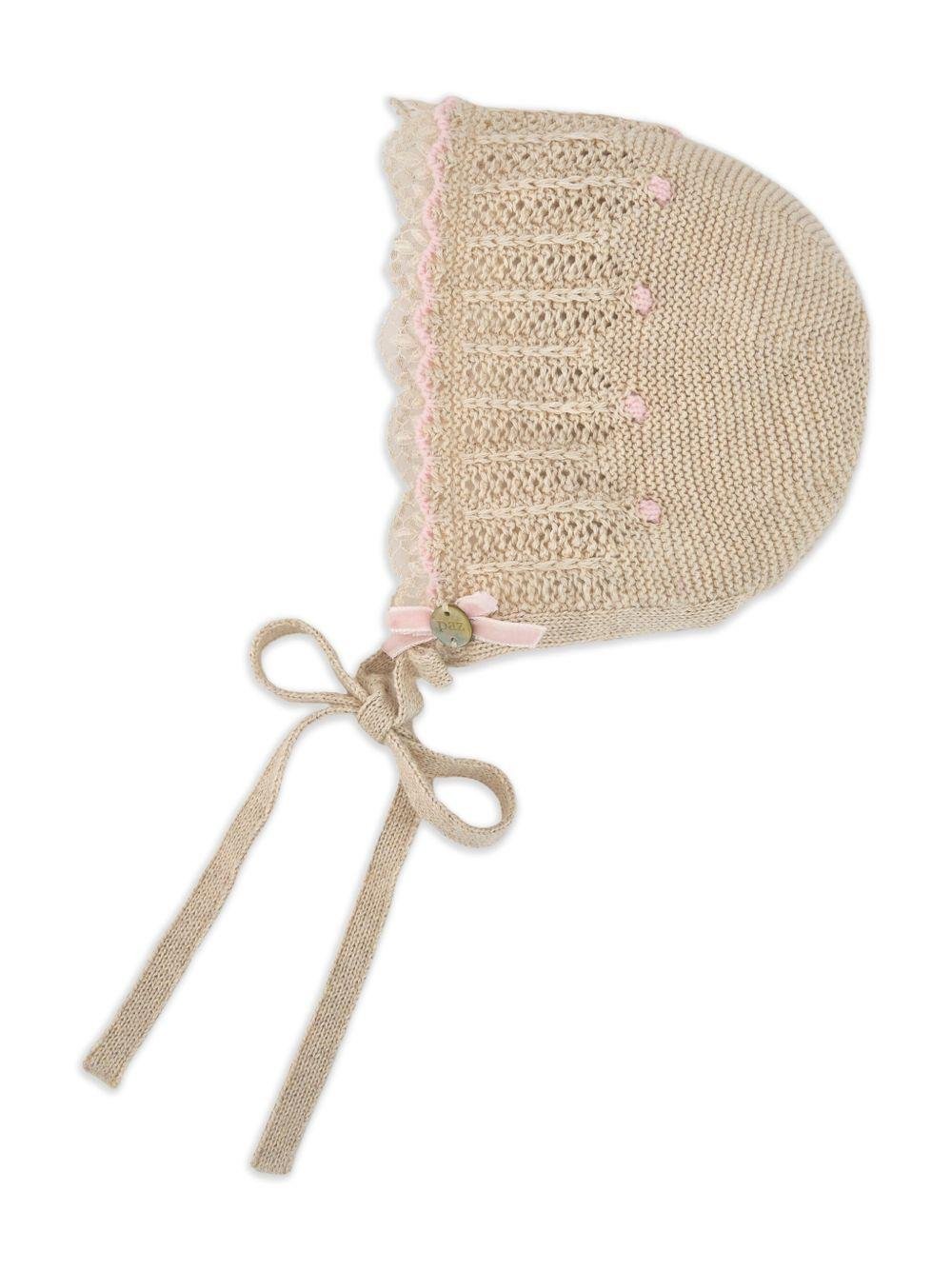 CAPPELLINO CON RICAMO BEIGE/ROSA PAZ RODRIGUEZ - Angel Luxury