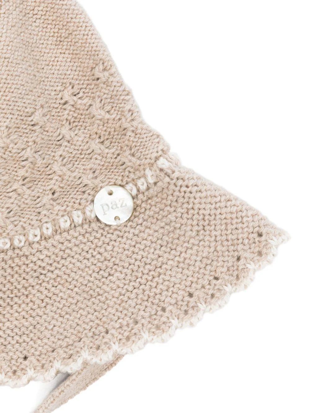 CAPPELLINO NEONATA IN PIZZO BEIGE PAZ RODRIGUEZ - Angel Luxury