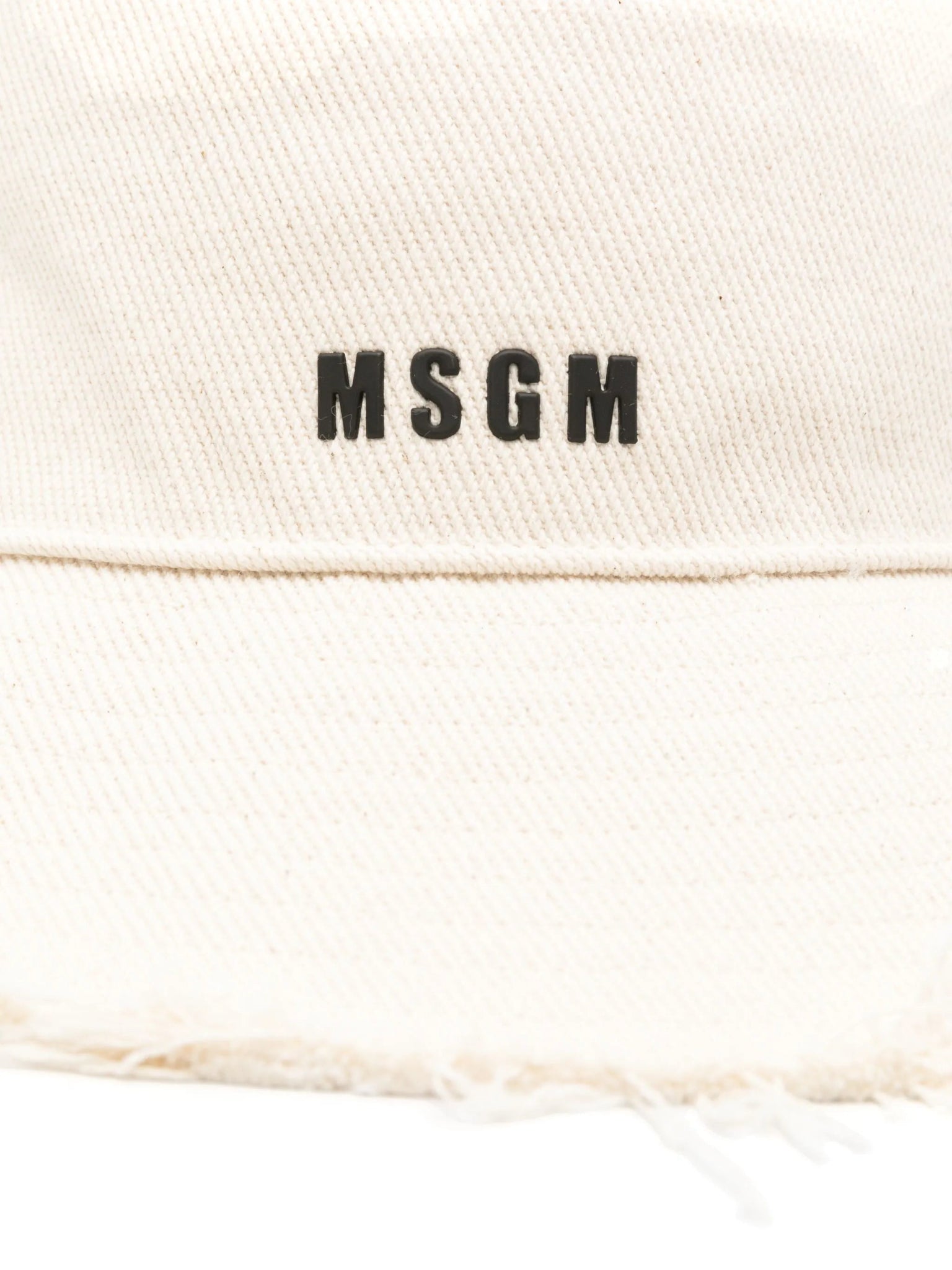 CAPPELLO BUCKET CREMA CON LOGO NERO MSGM - Angel Luxury