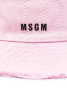 CAPPELLO BUCKET ROSA CON LOGO NERO MSGM - Angel Luxury