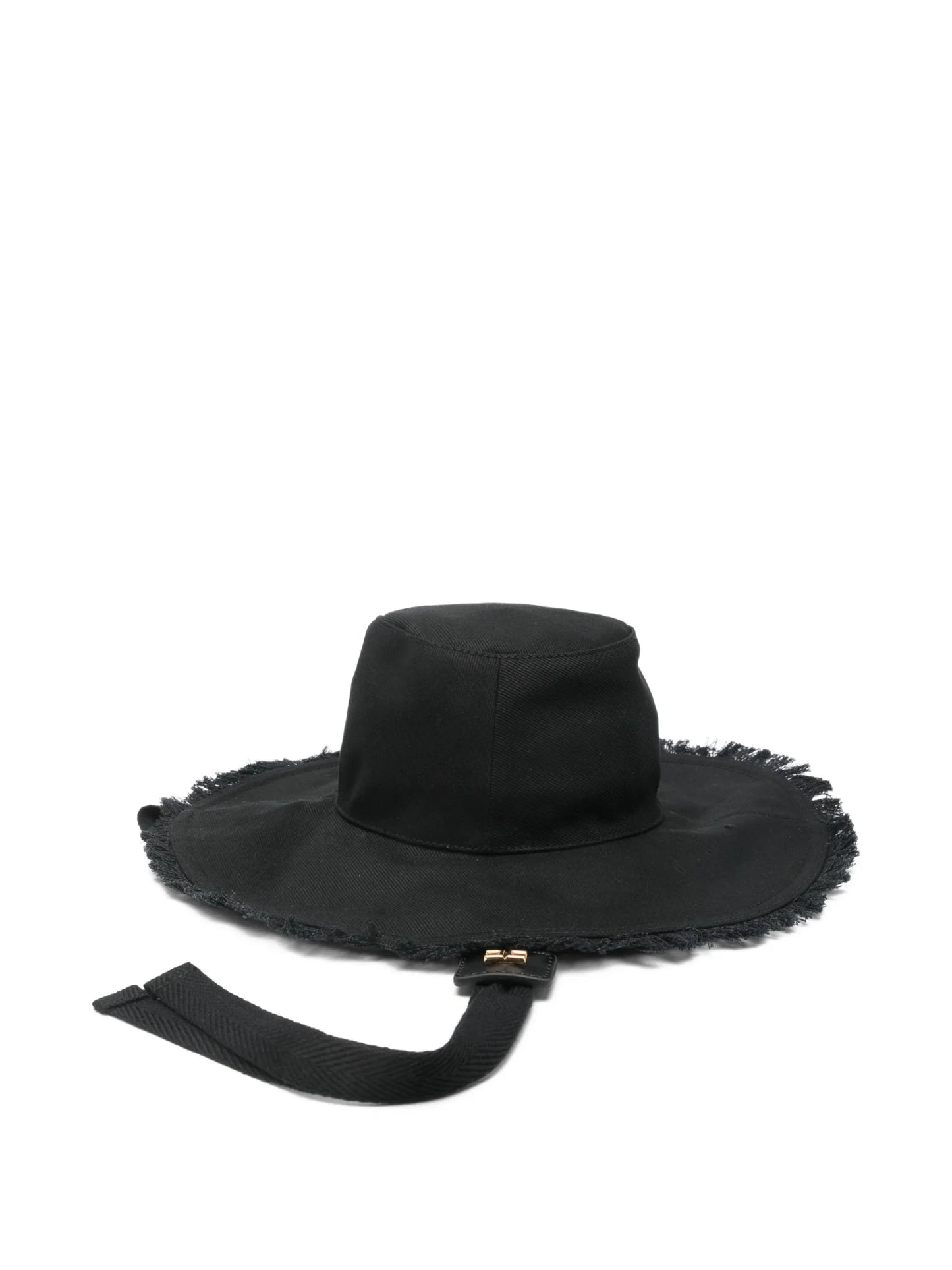CAPPELLO CON FRANGE NERO CON LOGO IN RICAMO ELISABETTA FRANCHI - Angel Luxury