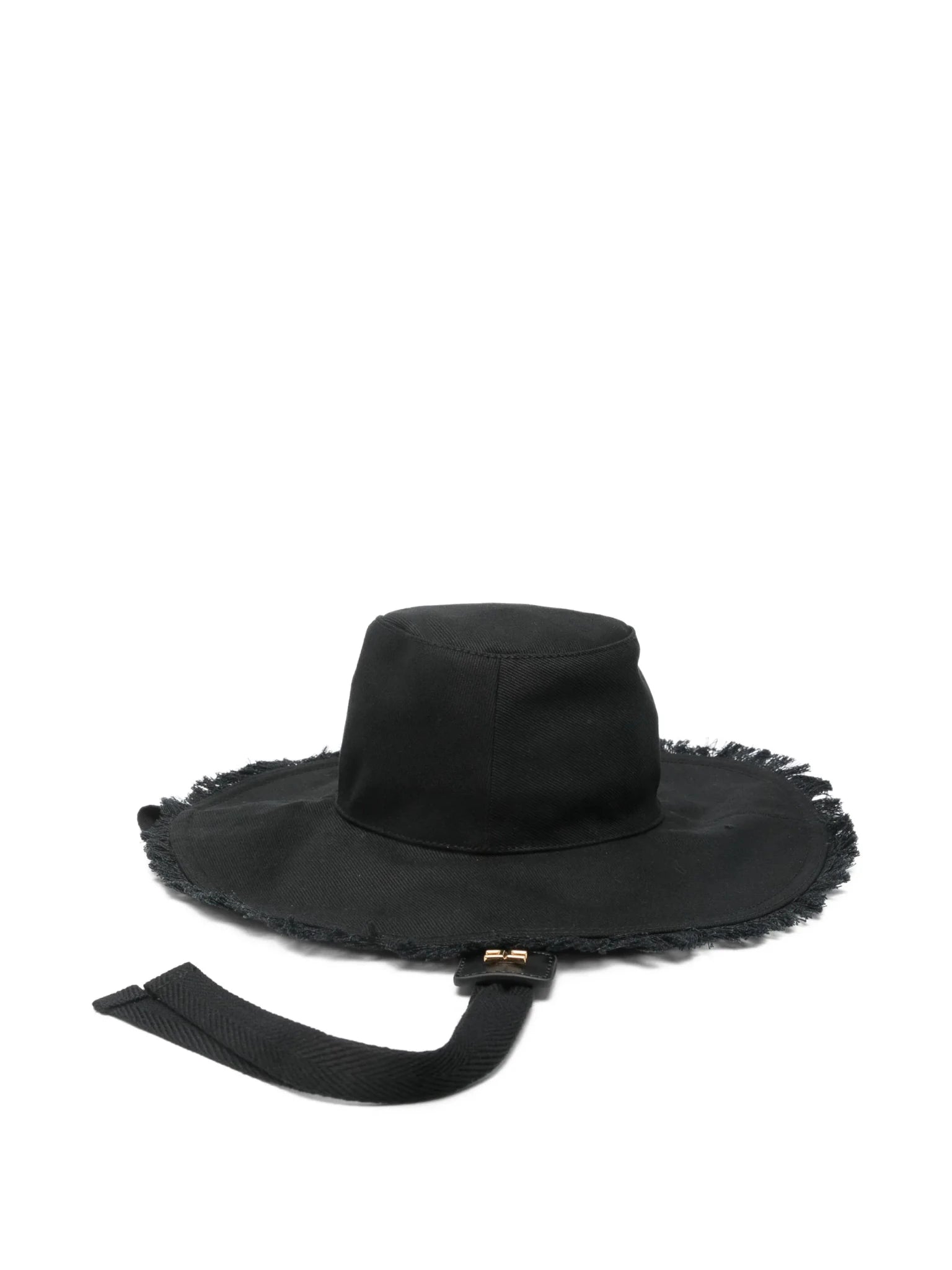 CAPPELLO CON FRANGE NERO CON LOGO IN RICAMO ELISABETTA FRANCHI - Angel Luxury