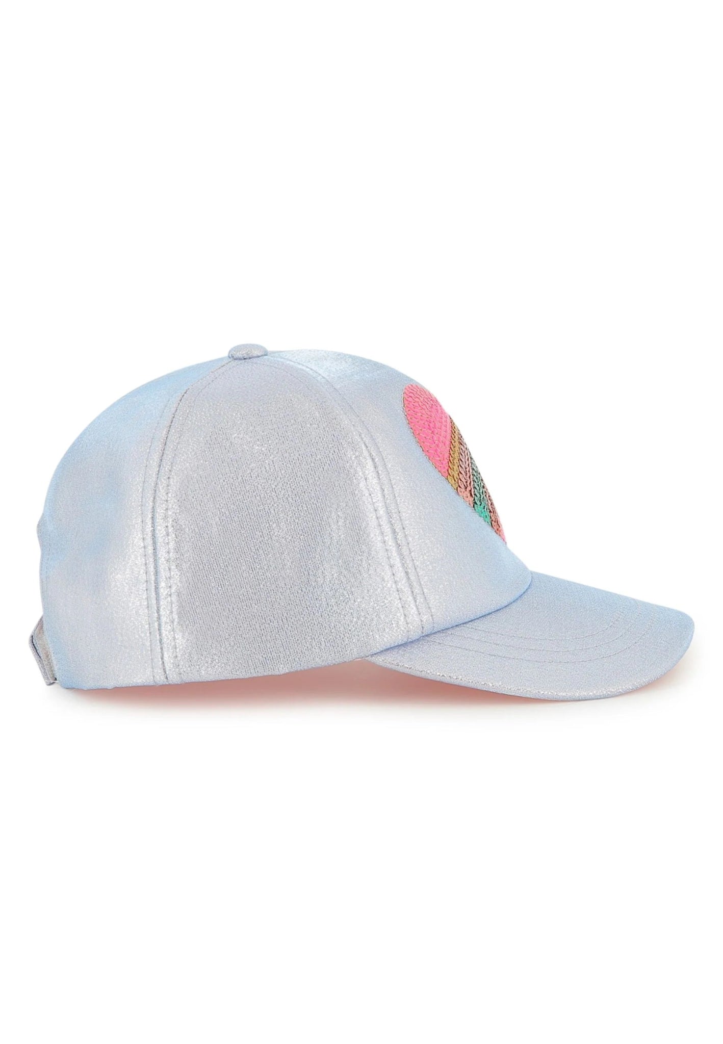 CAPPELLO CON VISIERA METALIZZATO CON CUORE IN PAILLETTES BILLIEBLUSH - Angel Luxury