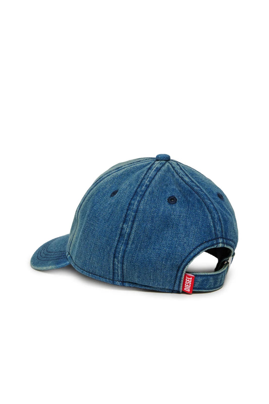 CAPPELLO IN DENIM CON LOGO IN RICAMO BIANCO DIESEL - Angel Luxury