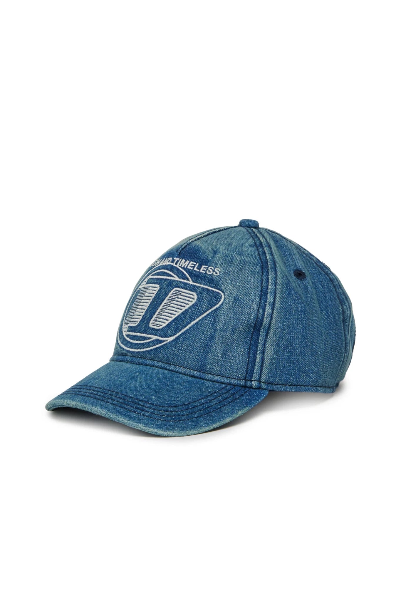 CAPPELLO IN DENIM CON LOGO IN RICAMO BIANCO DIESEL - Angel Luxury