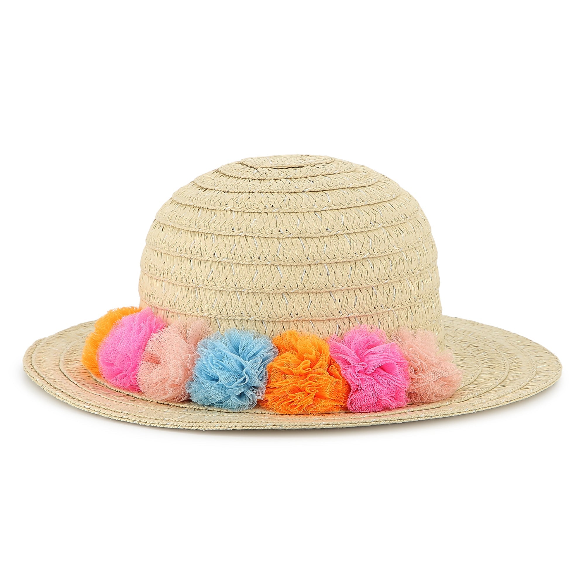 CAPPELLO IN PAGLIA CON POMPON COLORATI BILLIEBLUSH - Angel Luxury