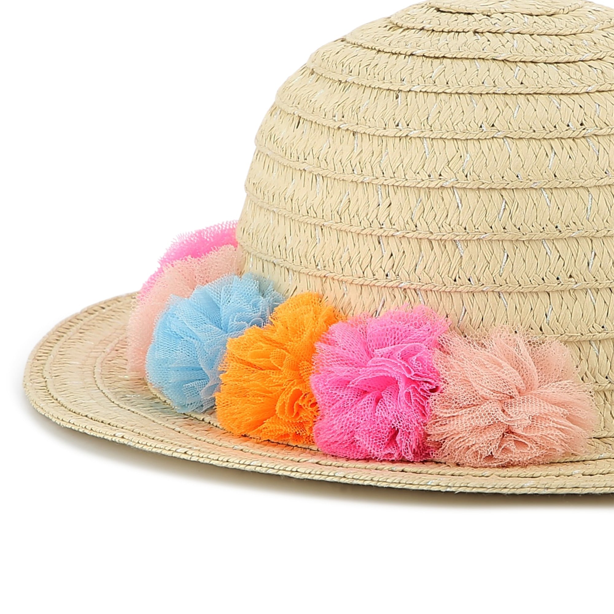 CAPPELLO IN PAGLIA CON POMPON COLORATI BILLIEBLUSH - Angel Luxury