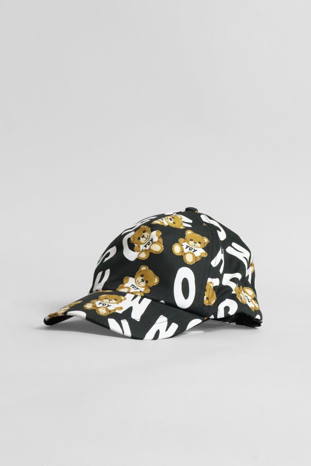 Cappello Moschino nero con stampa teddy - Angel Luxury