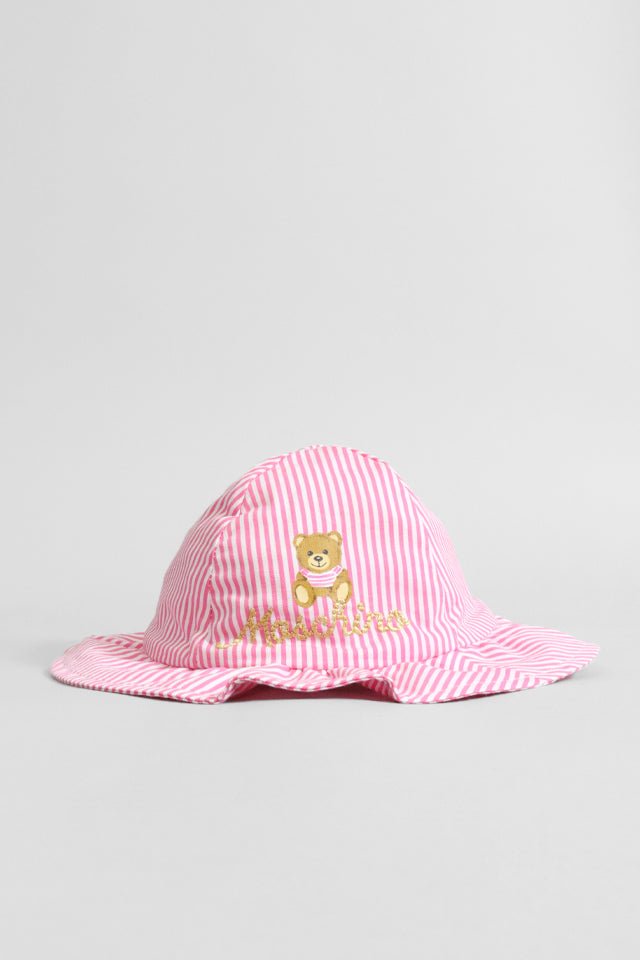 Cappello pescatore Moschino rosa a righe - Angel Luxury