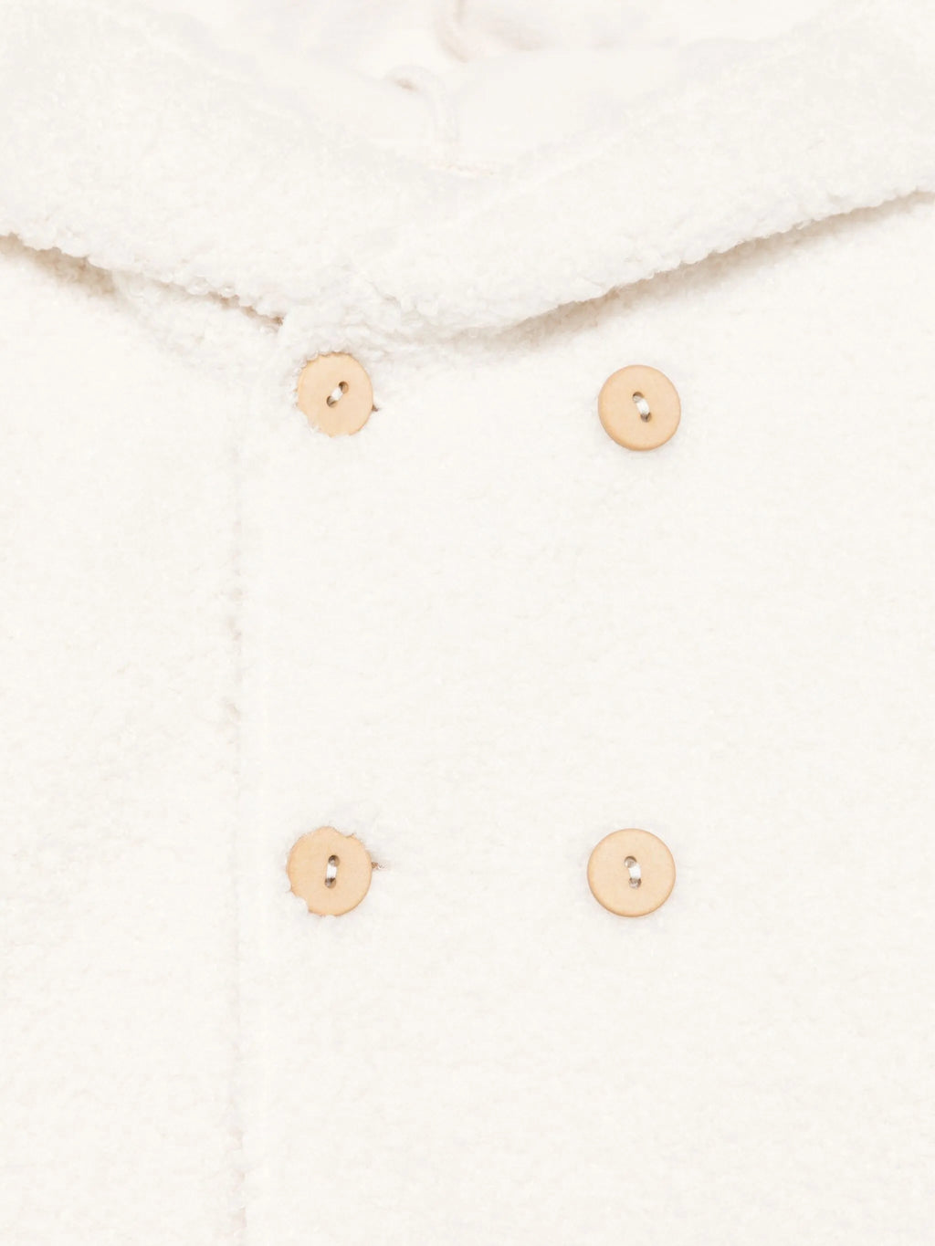 CAPPOTTO BIANCO DOPPIOPETTO CON CAPPUCCIO TEDDY&MINOU - Angel Luxury