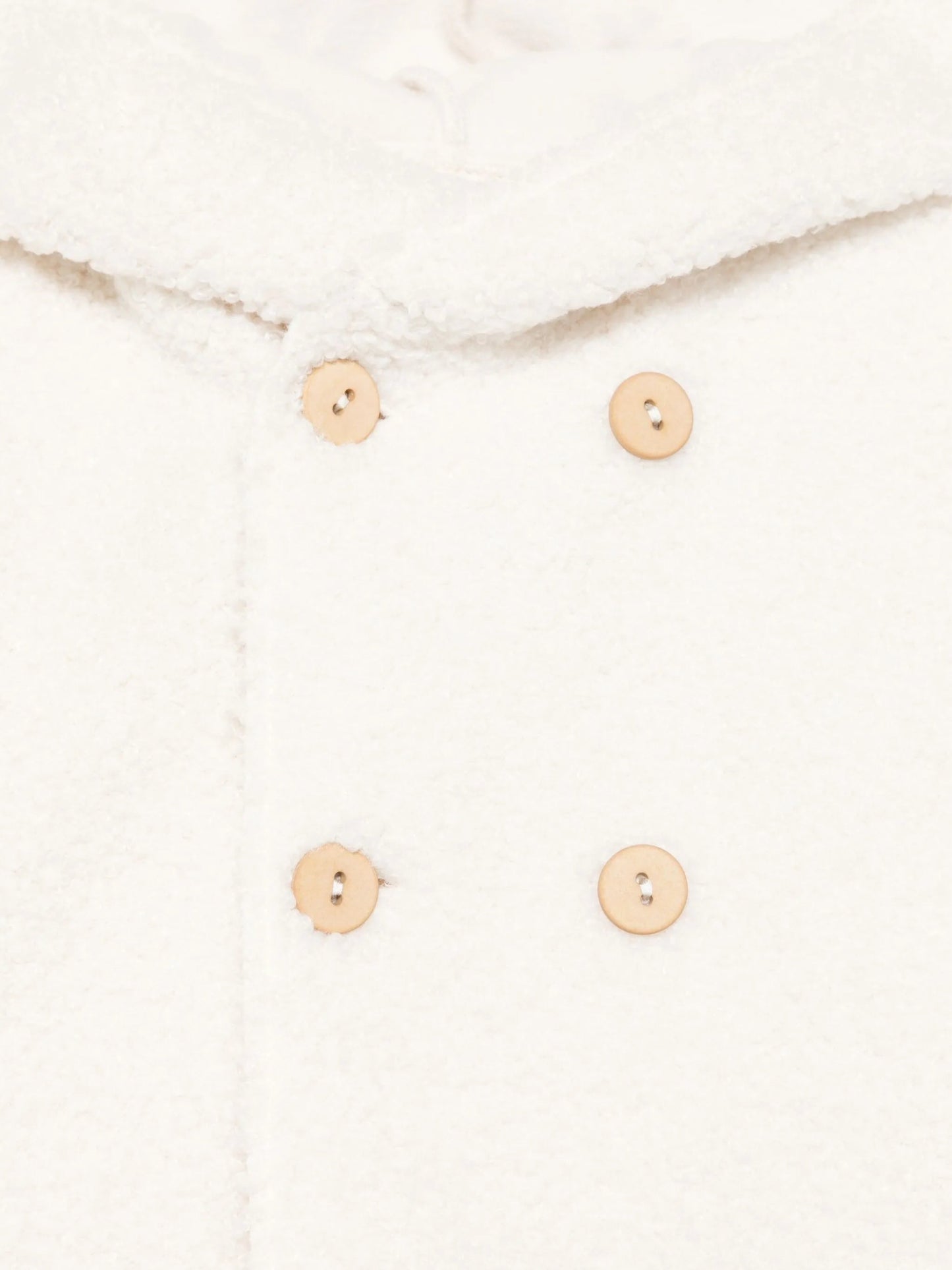 CAPPOTTO BIANCO DOPPIOPETTO CON CAPPUCCIO TEDDY&MINOU - Angel Luxury