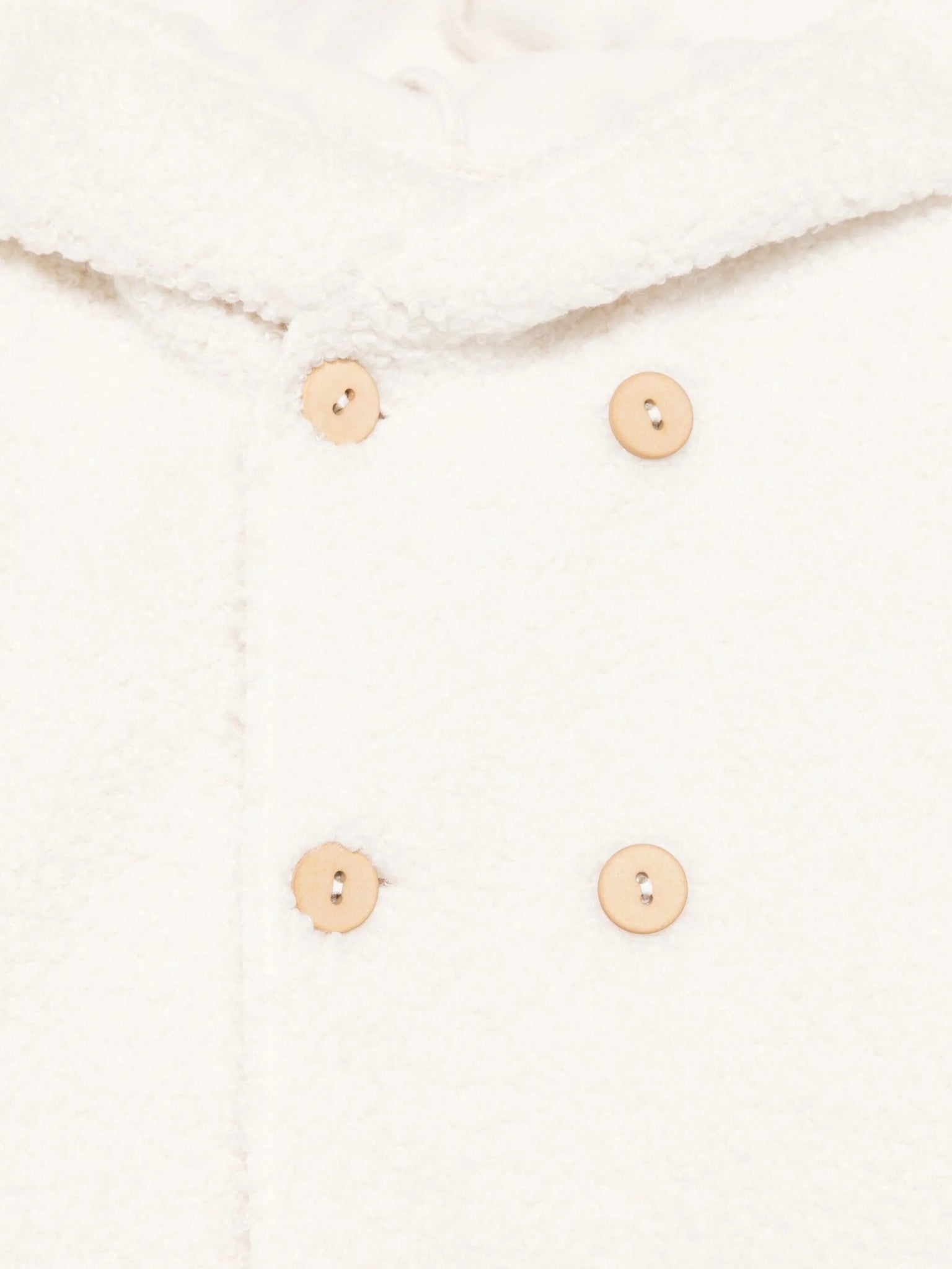 CAPPOTTO BIANCO DOPPIOPETTO CON CAPPUCCIO TEDDY&MINOU - Angel Luxury