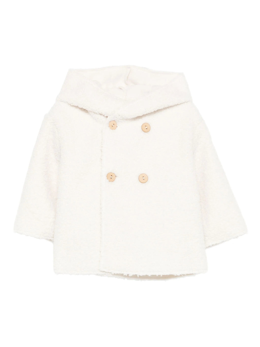 CAPPOTTO BIANCO DOPPIOPETTO CON CAPPUCCIO TEDDY&MINOU - Angel Luxury