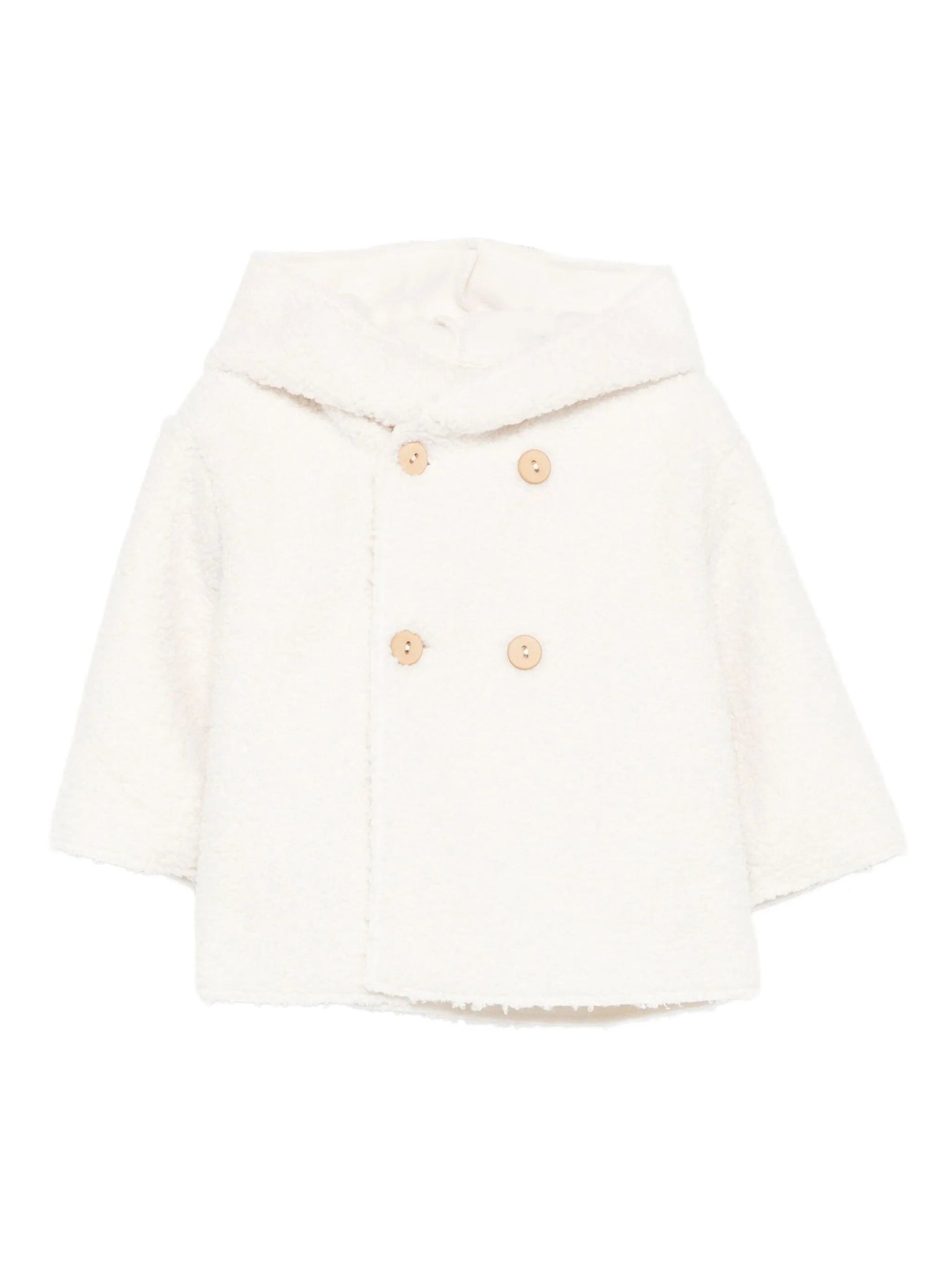 CAPPOTTO BIANCO DOPPIOPETTO CON CAPPUCCIO TEDDY&MINOU - Angel Luxury