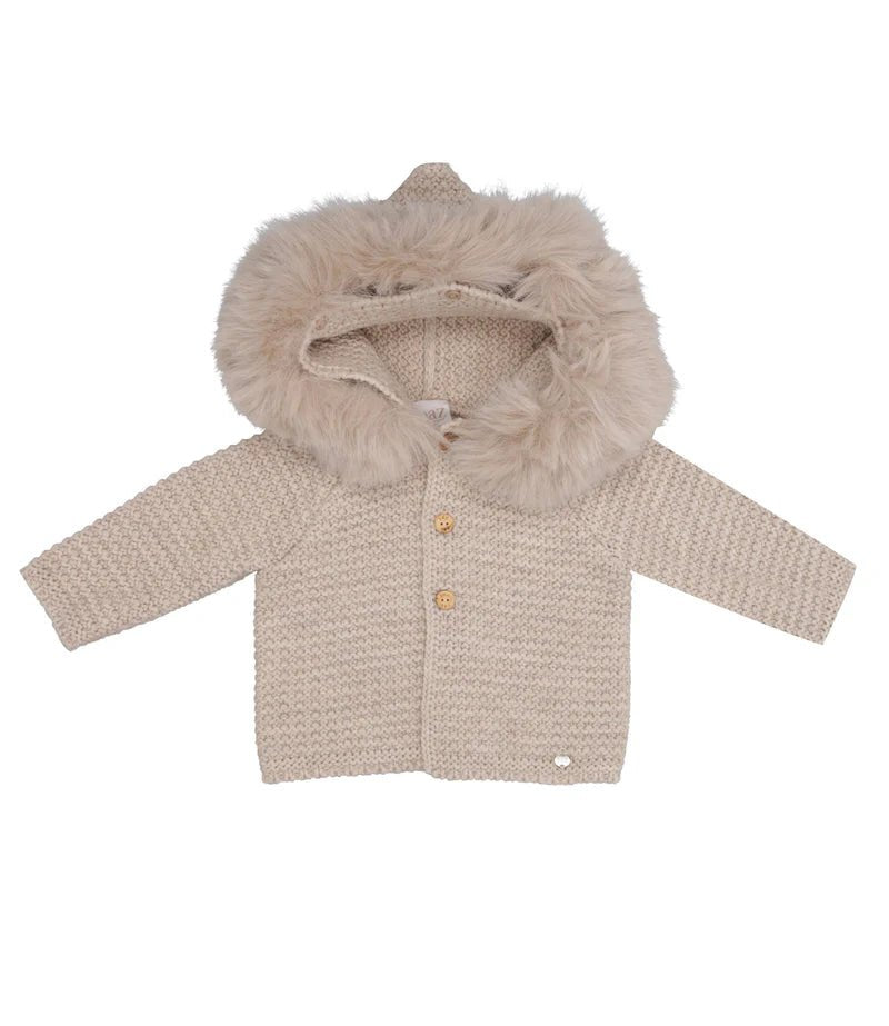 CAPPOTTO IN LANA BEIGE CON PELLICCIA PAZ RODRIGUEZ - Angel Luxury