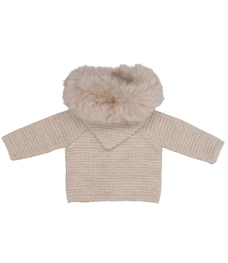 CAPPOTTO IN LANA BEIGE CON PELLICCIA PAZ RODRIGUEZ - Angel Luxury