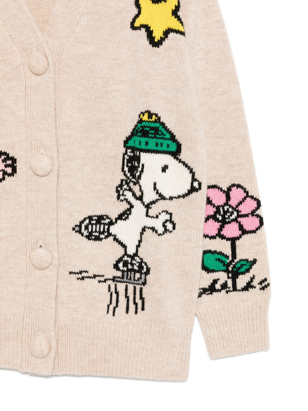 CARDIGAN BEIGE CHIARO CON SNOOPY MC2 SAINT BARTH - Angel Luxury