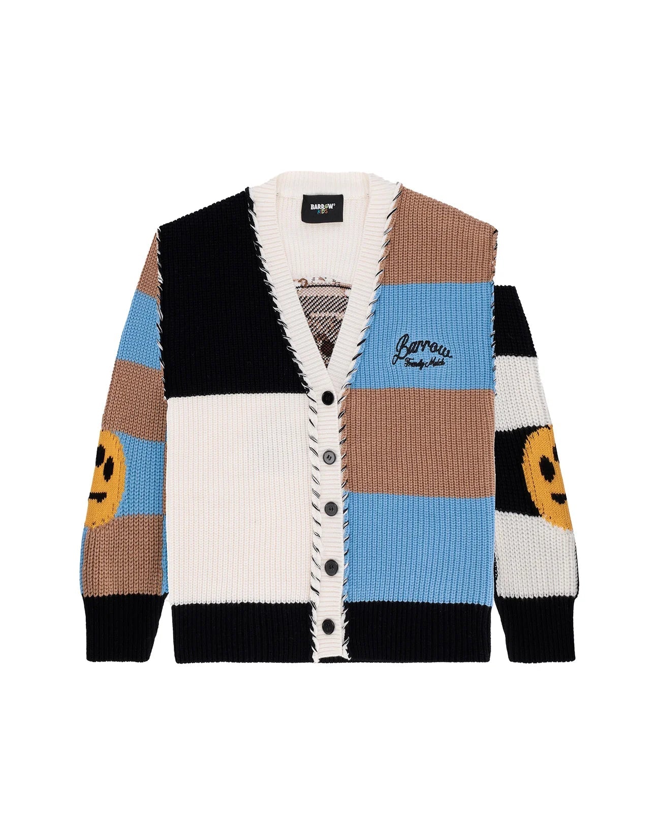 CARDIGAN CON BOTTONI TRICOLORE A QUADRI BARROW - Angel Luxury