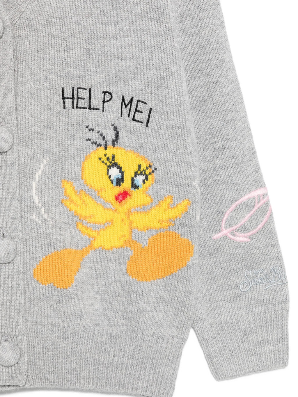 CARDIGAN GRIGIO CON LOONEY TUNES MC2 SAINT BARTH - Angel Luxury