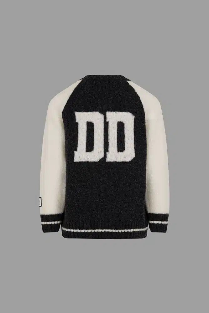 CARDIGAN GRIGIO/BIANCO DOUUOD - Angel Luxury